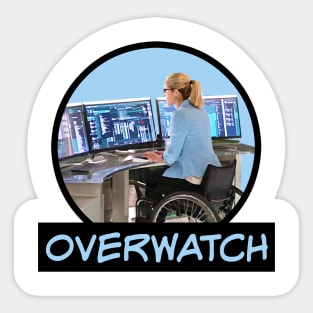 Overwatch - Felicity Smoak - Comic Book Text - Blue Sticker